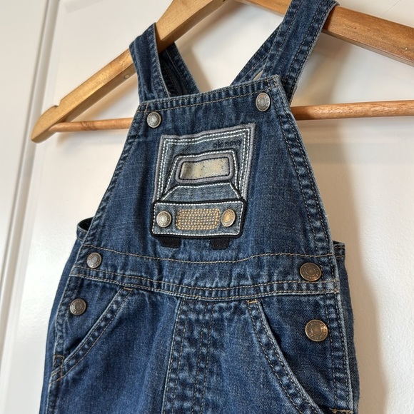 2005 Baby Old Navy Overalls - 6-12 Months with truck stitching on front - Picture 2 of 12